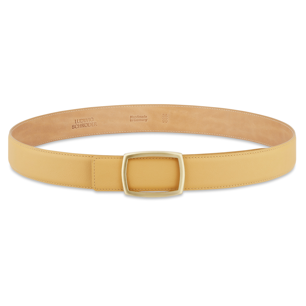 Edler Damen Ledergürtel „Lucia“ in Curry – 3,5 cm, weiches & anschmiegsames Kalbleder