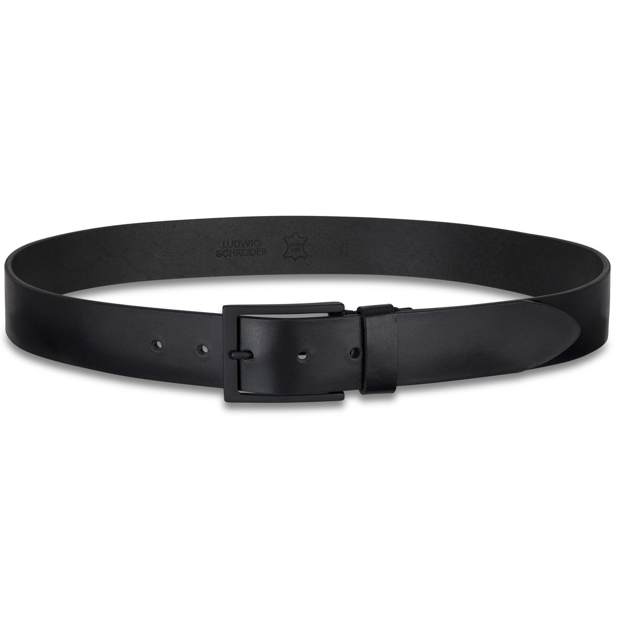 FULL BLACK EDITION: Herren Jeansgürtel „Vincent“ in Schwarz – 4 cm, schwarze Schnalle
