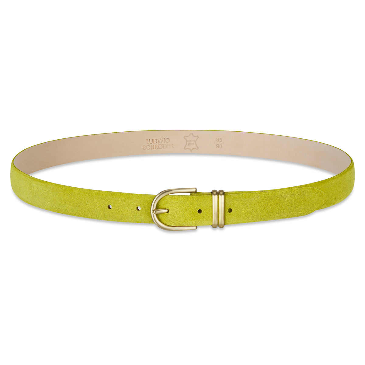 Damen Wildledergürtel „Leni" in Apfelgrün – 2,5 cm, hochwertiges Veloursleder