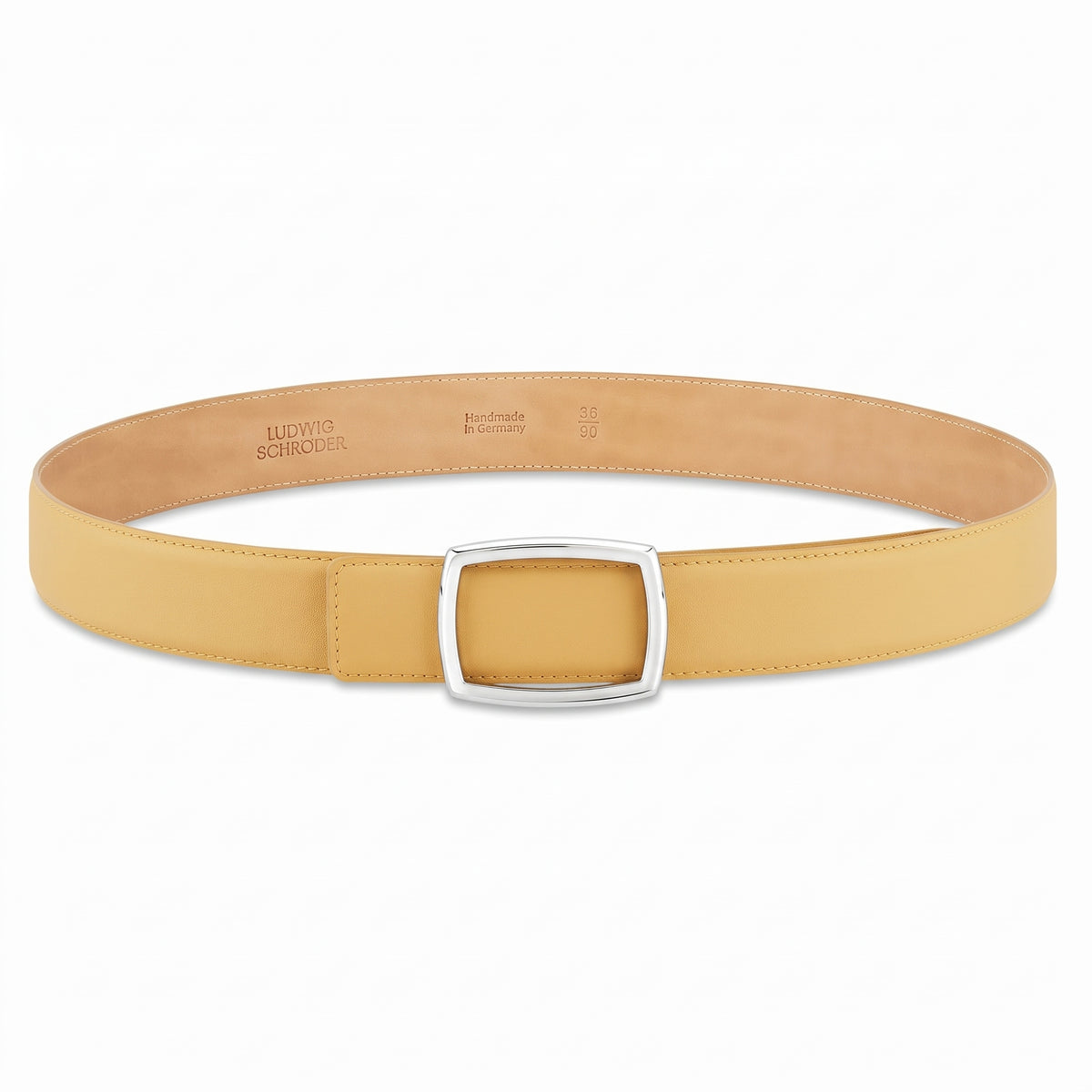 Edler Damen Ledergürtel „Lucia“ in Curry – 3,5 cm, weiches & anschmiegsames Kalbleder