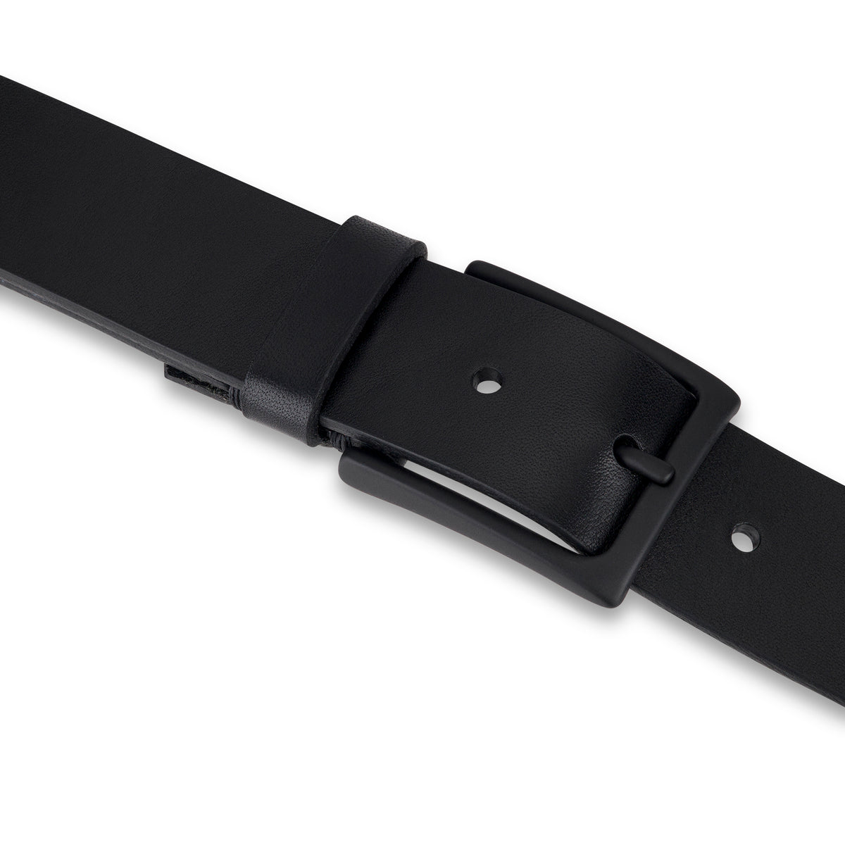 B-Ware: FULL BLACK EDITION - Vielseitiger Herrengürtel „Vincent Jr.“ in Schwarz – 3,5 cm, schwarze Schnalle
