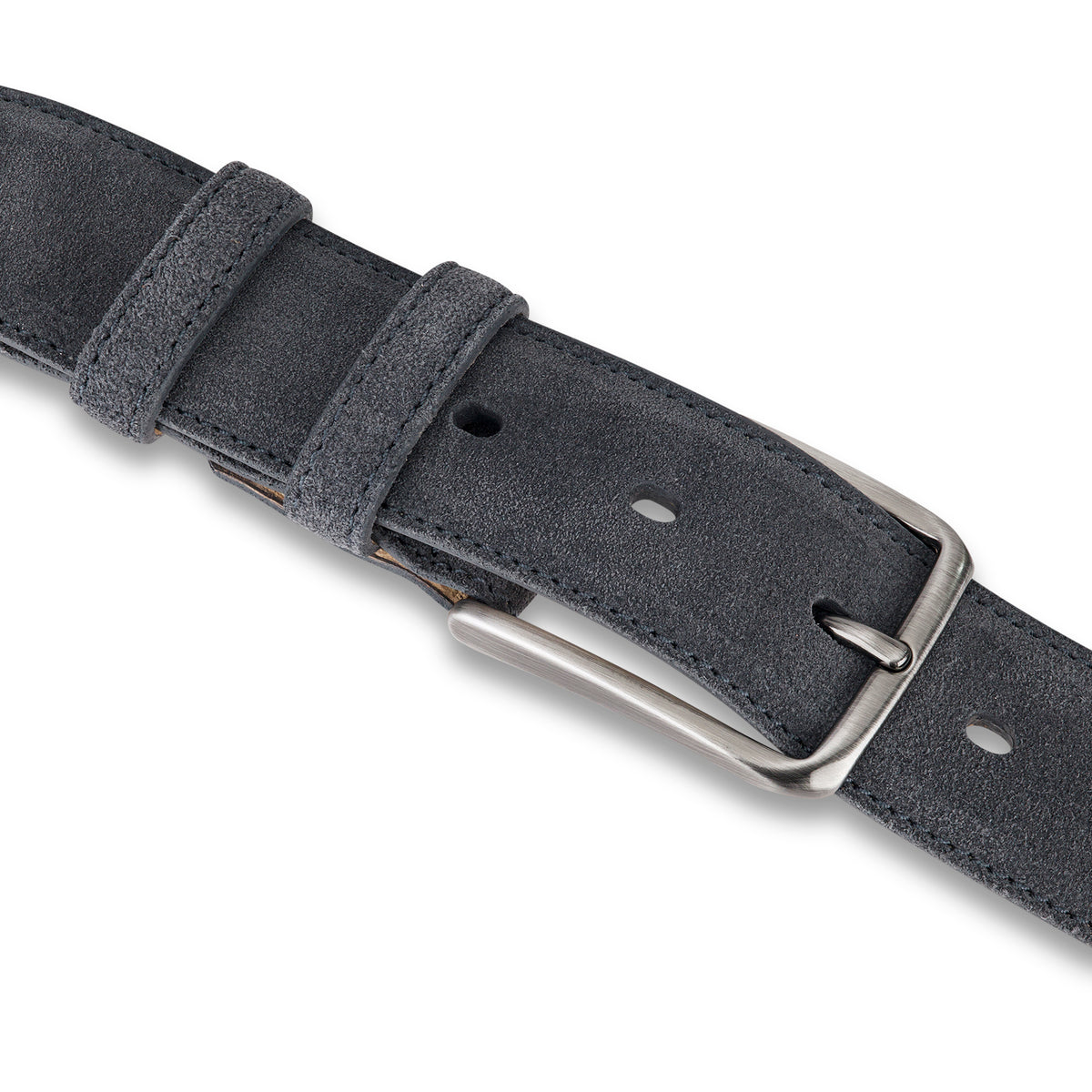 Herren Wildledergürtel „Giovanni“ in Grau – 3,5 cm, hochwertiges Veloursleder