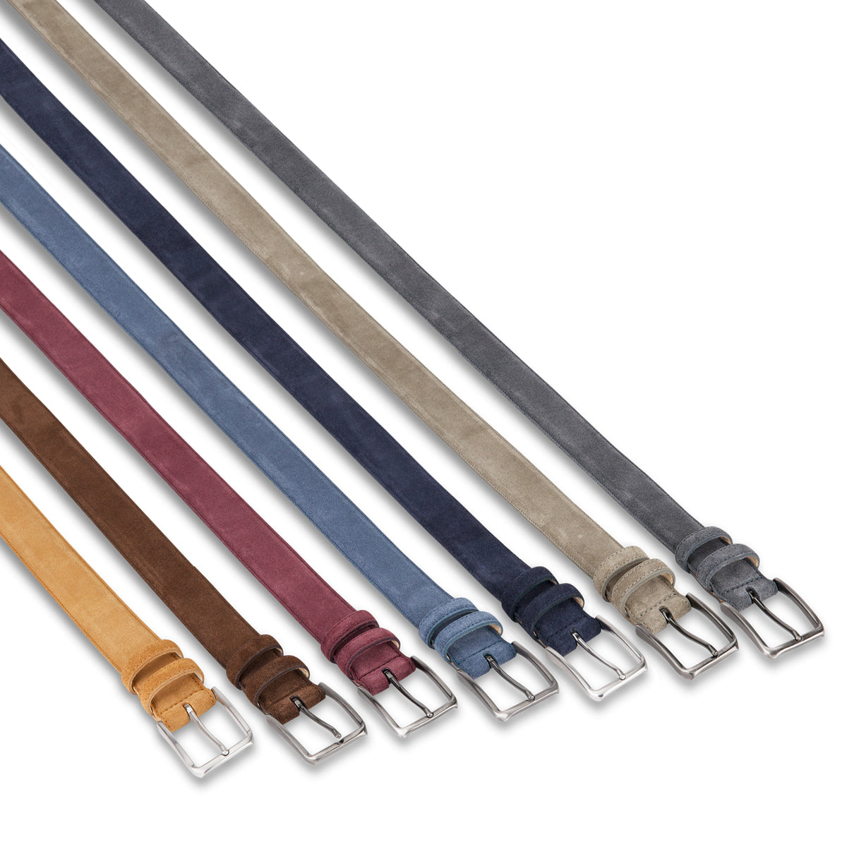 Herren Wildledergürtel „Giovanni“ in Mittelbraun – 3,5 cm, hochwertiges Veloursleder