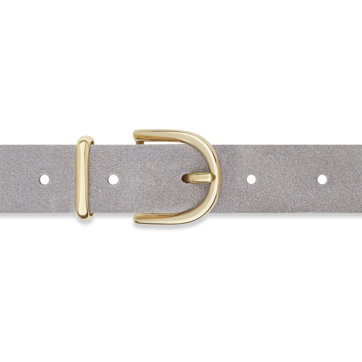 Damen Wildledergürtel „Leni" in Hellgrau – 2,5 cm, hochwertiges Veloursleder