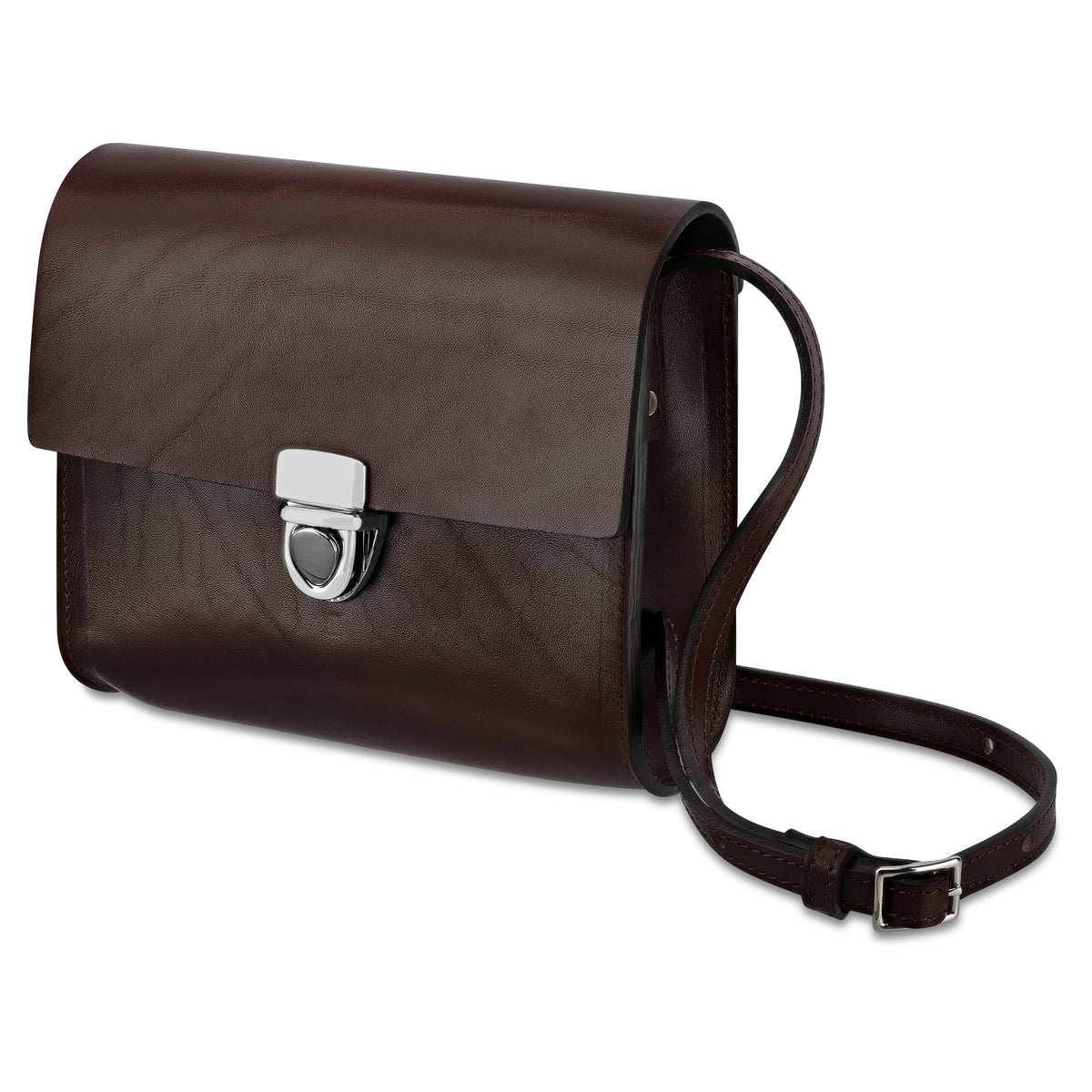 Brottasche „LOTTI“ in Braun - Handgemachte Damen Handtasche aus pflanzlich gegerbtem Leder