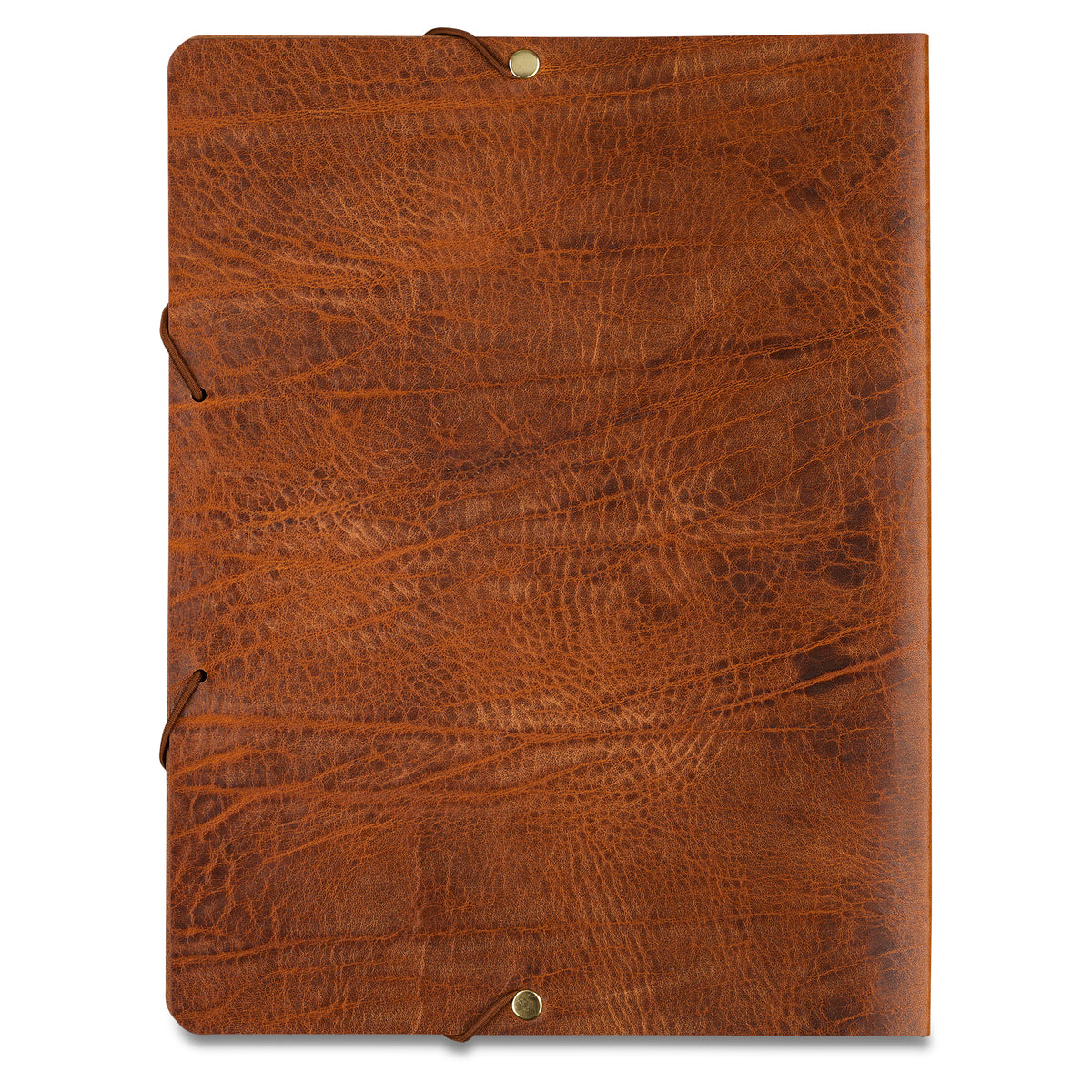 edle Ledermappe in hellbraunem Vintage Leder für Dokumente aus dickem Rindleder, Rückseite